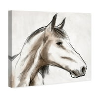 Wynwood Studio Životinje Wall Art Canvas Prints 'Horse Sketch I' Domaće Životinje - Smeđe, Bijele