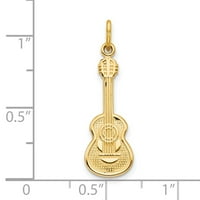 Carat in Karats 10k žuto zlato privjesak za gitaru Charm with 10K žuto zlato lagana lančana ogrlica od