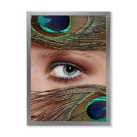 Designart 'paunovo perje i oko' boemski i eklektični uokvireni umjetnički Print
