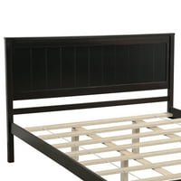 Aukfa Queen okvir za krevet sa uzglavljem, krevet od drvene platforme, Espresso