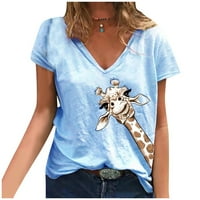 Žene Ljeto vrhovi labava žirafa mekane kauzalne majice kratkih rukava Top bluza molimo kupiti jednu ili