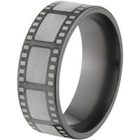 Ravni Crni cirkonijumski prsten Sa filmskim filmom Lasered oko prstena
