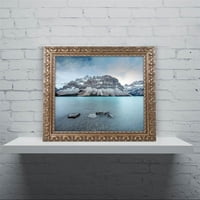 Zaštitni znak likovne umjetnosti' ledeno Plavo jezero Luka ' platno Art Pierre Leclerc, Zlatni ukrašeni
