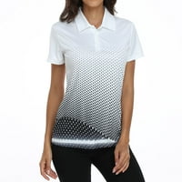 Ženske Polo majice moisture Wicking jednobojne Golf majice za žene Slim Fit Golf odjeća Atletski tenis Casual majice bijeli 2XL