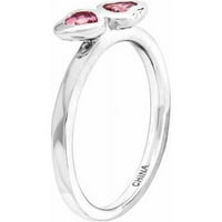Pink Tourmaline Dvostruki srčani prsten