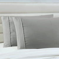 Manor Ridge Luxury GSM brušeni hipoalergeni jastučnici za mikrofiber, set od 2, srebro, standardno